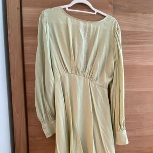 Classic Light Green Dress with Open Back